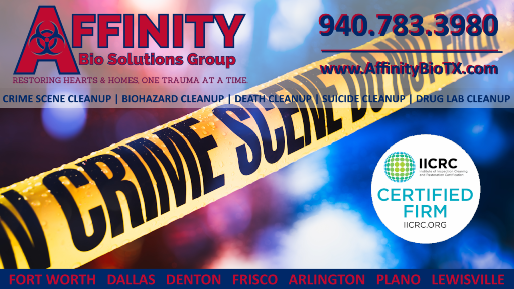 Denton, Texas Crime Scene, Trauma Scene, Biohazard cleanup including blood & Death Cleanup, illicit drug lab cleanup in Denton County, TX.